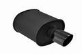 Megan Exhaust Black Coated Muffler 3 Inlet with 3.5 Black Chrome Tip 12 LBs. 19 x 11.5 x 8