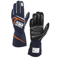 OMP FIRST GLOVES FIA 8856-2018 MY2025 NAVY BLUE / FLUO ORANGE SZ XS