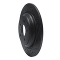 R1 16-25 Ford Focus Rear Right Drilled & Slotted Black Brake Rotor