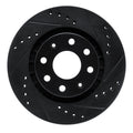 R1 04-17 Chevrolet AVEO5 Front Right Drilled & Slotted Black Brake Rotor