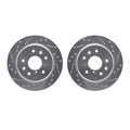 R1 86-91 Mazda RX-7 Rear Drilled & Slotted Silver Brake Rotor Set