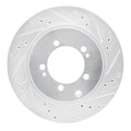R1 93-99 Dodge STEALTH Rear Right Drilled & Slotted Silver Brake Rotor