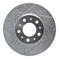 R1 91-95 Volvo 740 Front Left Drilled & Slotted Silver Brake Rotor