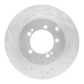 R1 93-99 Dodge STEALTH Rear Left Drilled & Slotted Silver Brake Rotor