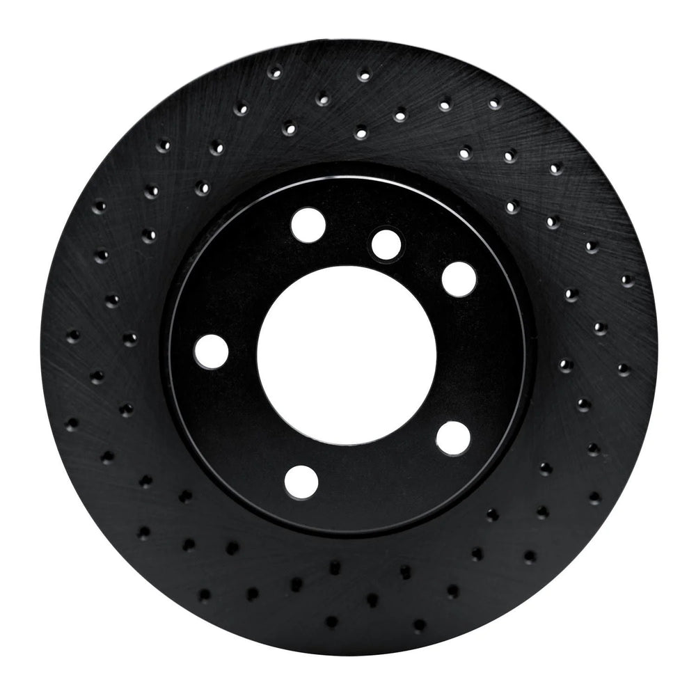 R1 91-06 BMW 318i Front Left Drilled Black Brake Rotor