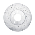 R1 00-03 BMW 540I Front Left Drilled & Slotted Silver Brake Rotor