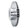 R1 00-03 BMW 540I Front Left Drilled & Slotted Silver Brake Rotor