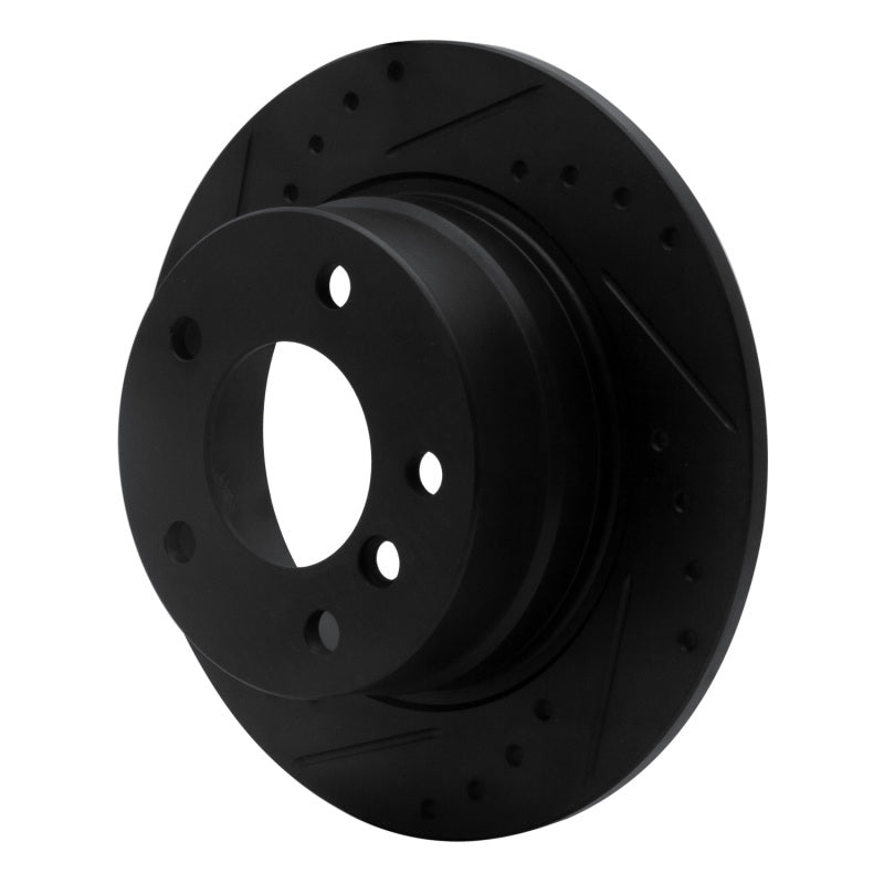 R1 03-06 BMW Z4 Rear Left Drilled & Slotted Black Brake Rotor