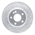 R1 Concepts Brake Rotor Drilled and Slotted Silver Fits Mercedes-Benz C200