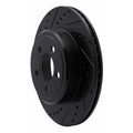 R1 05-23 Chrysler 300 Rear Left Drilled & Slotted Black Brake Rotor