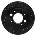 R1 69-89 Peugeot 504 Front Right Drilled & Slotted Black Brake Rotor