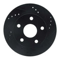 R1 91-94 Toyota Previa Front Right Drilled & Slotted Black Brake Rotor