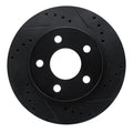 R1 86-92 Ford Taurus SHO Front Right Drilled & Slotted Black Brake Rotor