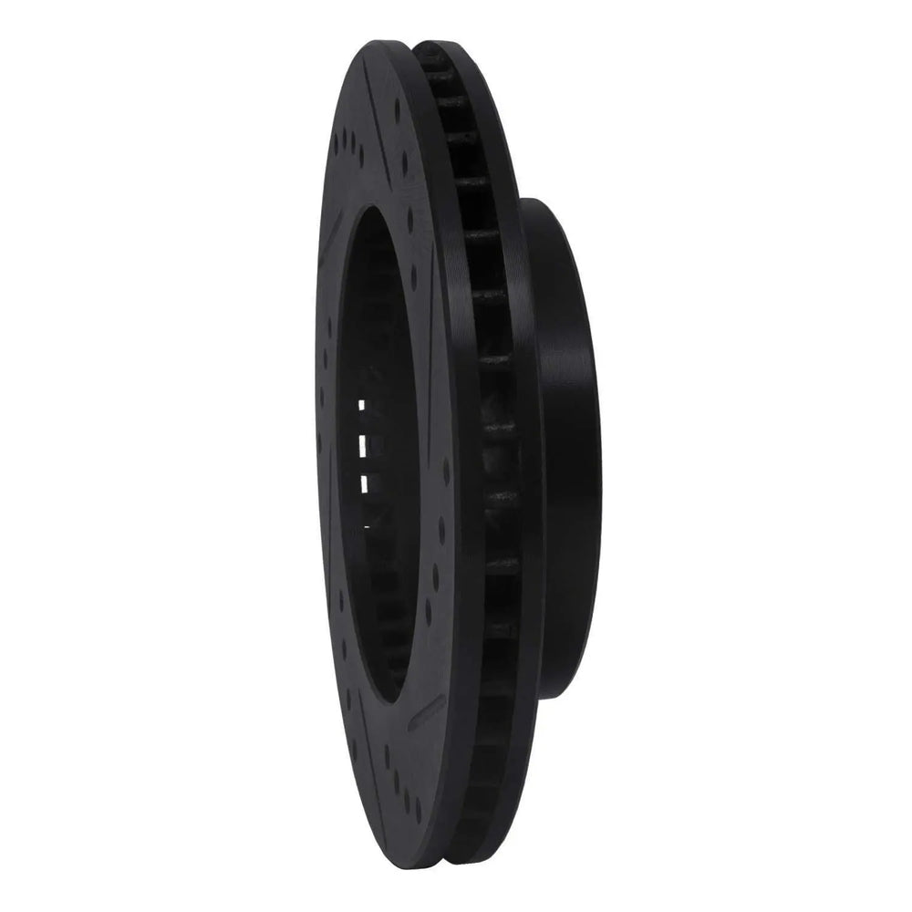 R1 91-94 Toyota Previa Front Left Drilled & Slotted Black Brake Rotor