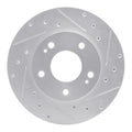 R1 98-98 Eagle TALON Front Right Drilled & Slotted Silver Brake Rotor