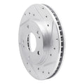 R1 98-98 Eagle TALON Front Right Drilled & Slotted Silver Brake Rotor