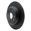 R1 10-15 Honda Crosstour Rear Left Drilled & Slotted Black Brake Rotor