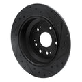 R1 10-15 Honda Crosstour Rear Left Drilled & Slotted Black Brake Rotor