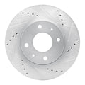 R1 Concepts Brake Rotor Drilled and Slotted Silver Fits Mitsubishi Lancer