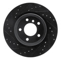 R1 06-15 BMW 335XI Rear Left Drilled & Slotted Black Brake Rotor