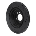 R1 06-15 BMW 335XI Rear Left Drilled & Slotted Black Brake Rotor