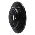 R1 11-22 Dodge Durango Rear Right Drilled & Slotted Black Brake Rotor
