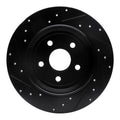 R1 11-22 Dodge Durango Rear Right Drilled & Slotted Black Brake Rotor