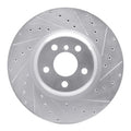 R1 16-25 BMW 330e xDrive Rear Right Drilled & Slotted Silver Brake Rotor