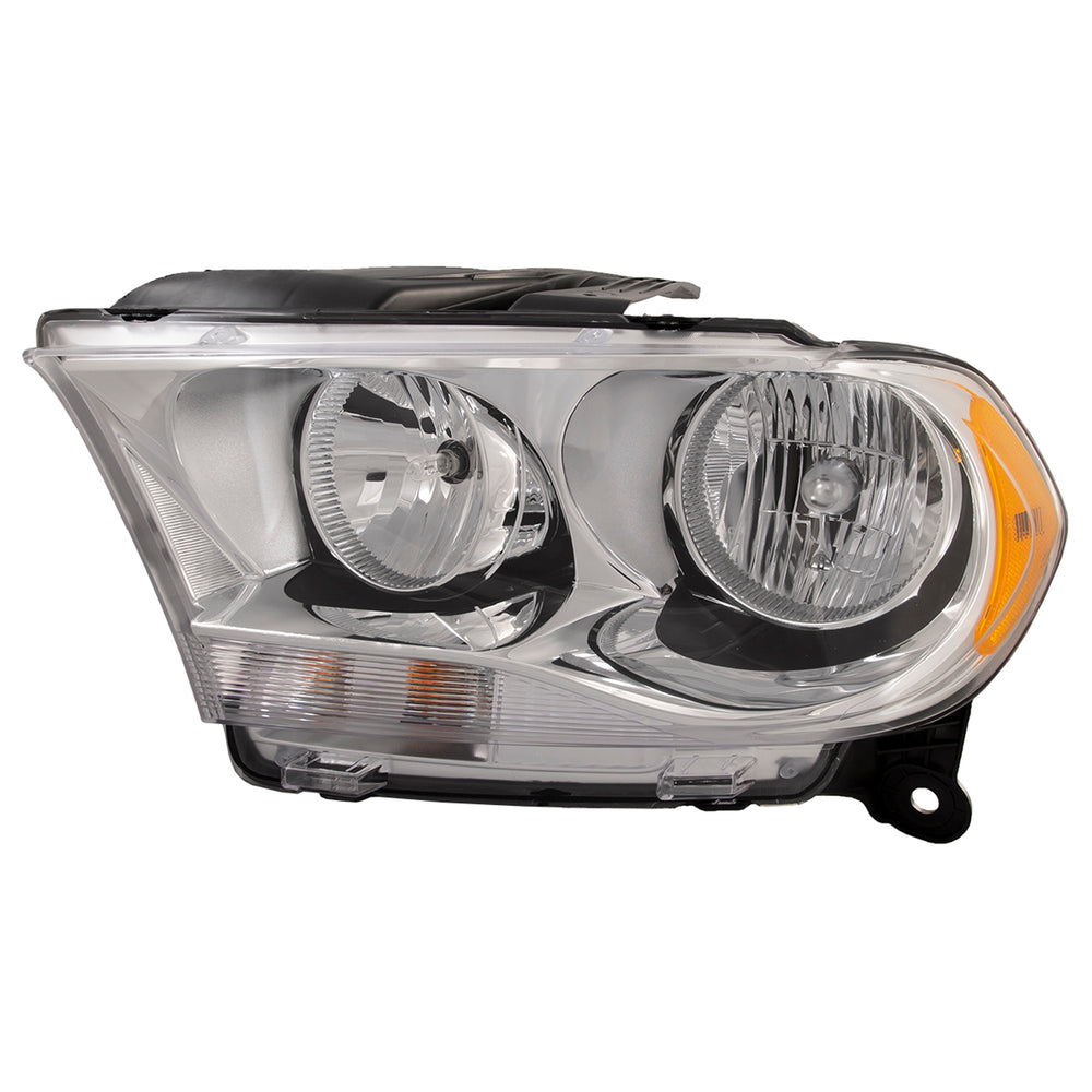 LH HEADLAMP ASSY COMPOSITE; HALOGEN; CHROME TRIM; DURANGO 1113