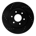 R1 05-25 Nissan Pathfinder Front Left Drilled & Slotted Black Brake Rotor