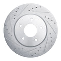 R1 19-24 Infiniti QX50 Rear Left Drilled & Slotted Silver Brake Rotor