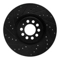 R1 00-06 Audi TT Quattro Front Left Drilled & Slotted Black Brake Rotor