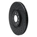 R1 00-06 Audi TT Quattro Front Left Drilled & Slotted Black Brake Rotor