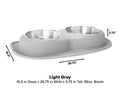 WeatherTech Pet Feeding System Double Low 96oz 3in. Stainless Bowl - Light Grey