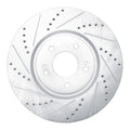 R1 03-06 Mitsubishi Lancer Front Left Drilled & Slotted Silver Brake Rotor