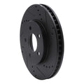 R1 05-10 Ford Mustang Front Right Drilled & Slotted Black Brake Rotor