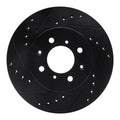 R1 88-91 Honda Prelude Front Left Drilled & Slotted Black Brake Rotor