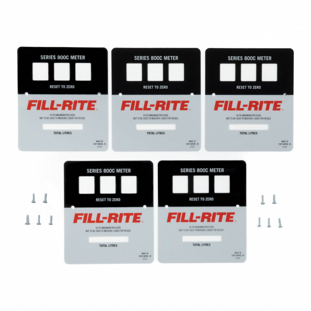 BULK LITER FACEPLATE KIT FOR 800 SERIES METERS. CONTAINS (5) LITER FACEPLATES.