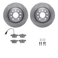 R1 Concepts E- Line Series Brake Rotor with Ceramic Brake Pads Hdw Fits Volkswagen Jetta