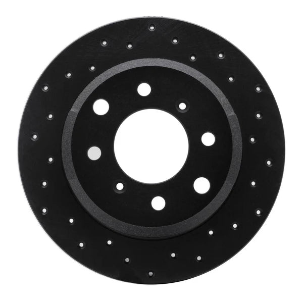 R1 64-94 Alfa Romeo BERLINA Rear Right Drilled Black Brake Rotor