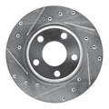 DFC 90-93 Mitsubishi Galant Front Left Drilled & Slotted Silver Brake Rotor