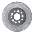 R1 17-25 Acura RDX Rear Left Drilled & Slotted Silver Brake Rotor
