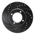 R1 84-87 Toyota Cressida Front Left Drilled & Slotted Black Brake Rotor