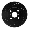 R1 93-02 Chevrolet Prizm Front Left Drilled & Slotted Black Brake Rotor
