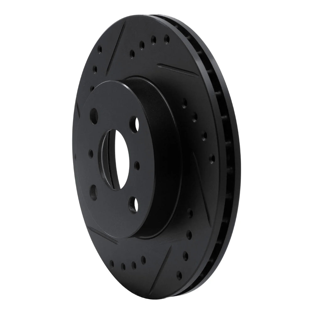 R1 93-02 Chevrolet Prizm Front Left Drilled & Slotted Black Brake Rotor