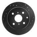 R1 84-88 Toyota Cressida Rear Right Drilled & Slotted Black Brake Rotor