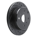 R1 84-88 Toyota Cressida Rear Right Drilled & Slotted Black Brake Rotor