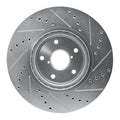 R1 06-21 Subaru Legacy Front Left Drilled & Slotted Silver Brake Rotor