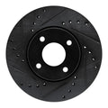 R1 17-25 Nissan Kicks Front Left Drilled & Slotted Black Brake Rotor