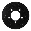 R1 76-93 Ford F-150 4WD Front Right Drilled & Slotted Black Brake Rotor